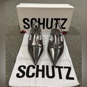 SCHUTZ Metallic Slingback Pumps